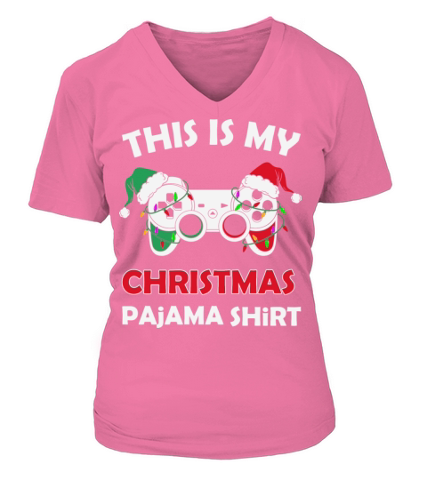 This is my christmas pajama Tshirt gamer fashion Women's V-Neck T-shirt
