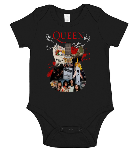 Queen Freddie Mercury guitarist signatures shirt Short Sleeve Baby One-Piece