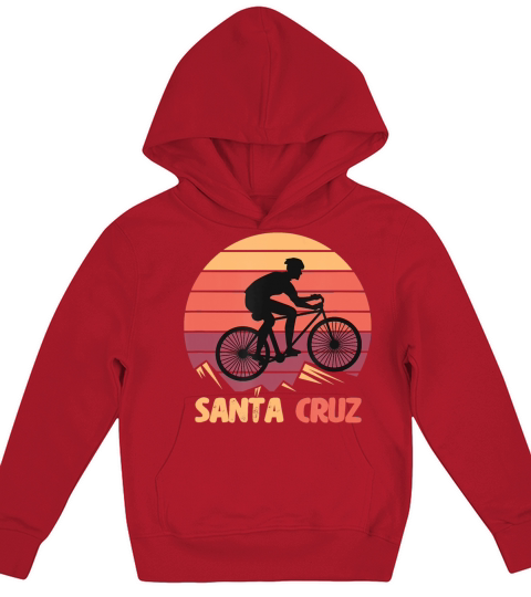 Bike Retro Vintage Santa Cruz Summer Bicycle Kids Hoodie