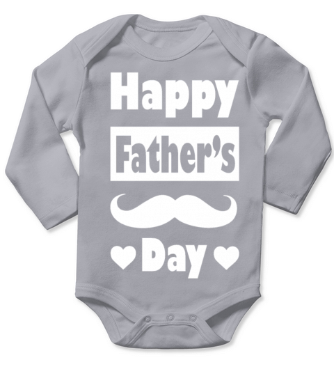 Happy Fathers Day 2 White Long Sleeve Baby One-Piece