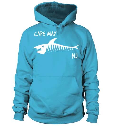 Cape May Nj New Jersey Shark Skeleton White Print Men's Hoodie