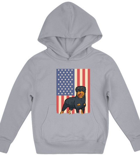 American Flag Rottie Patriotic Rottweiler Dog Gift Kids Hoodie