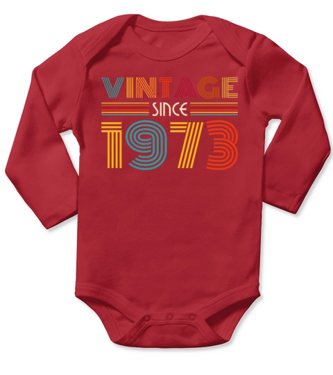 Vintage Since 1973 Long Sleeve Baby One-Piece