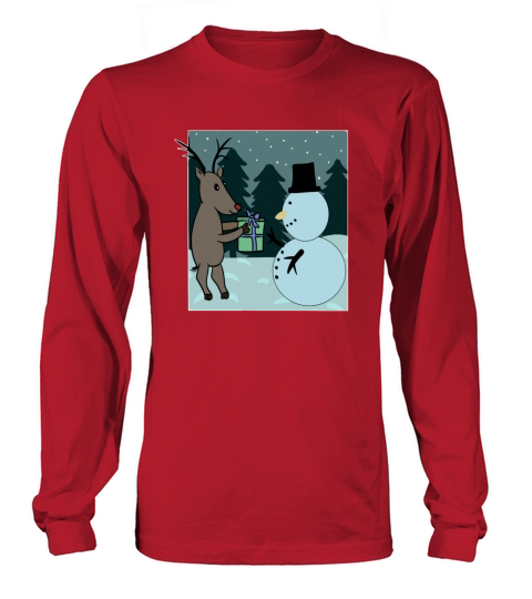 Christmas deer and snowman Women's Long Sleeve
