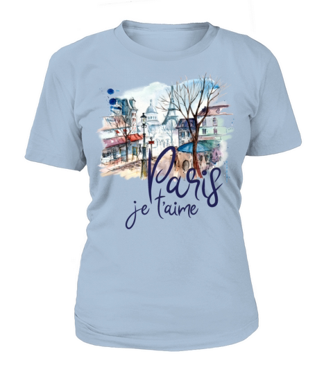 Paris Je Taime Souvenir France Watercolor Art Women's T-Shirt