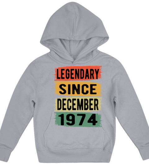 Birthday Retro Legendary December 1974 Kids Hoodie
