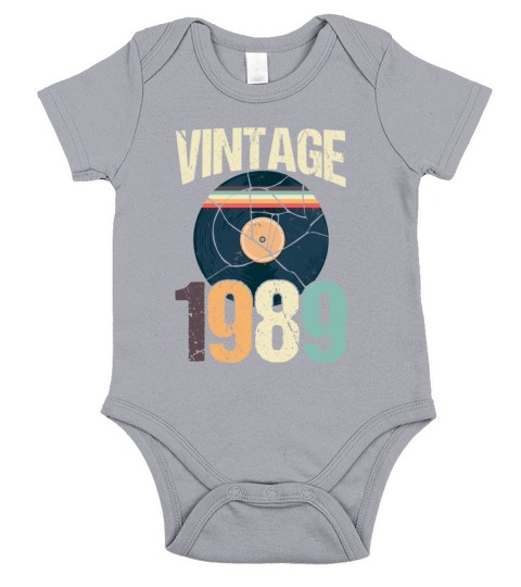 Retro Vintage 1989 31 st Birthday Record Vinyl Short Sleeve Baby One-Piece