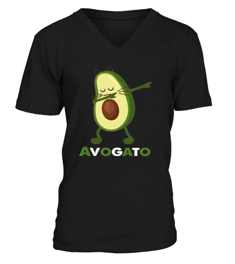 Funny Kitten Dabbing Avogato Cinco De Mayo Cat Lov Men's V-Neck T-shirt