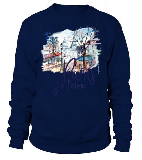 Paris Je Taime Souvenir France Watercolor Art Women's Sweatshirt