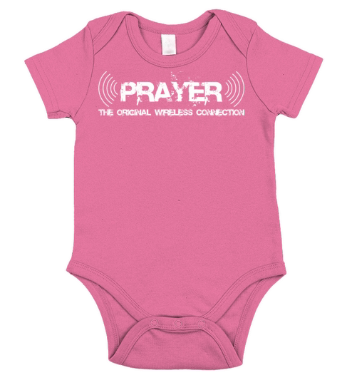 Prayer The Original Wireless Connection Faith God Short Sleeve Baby One-Piece
