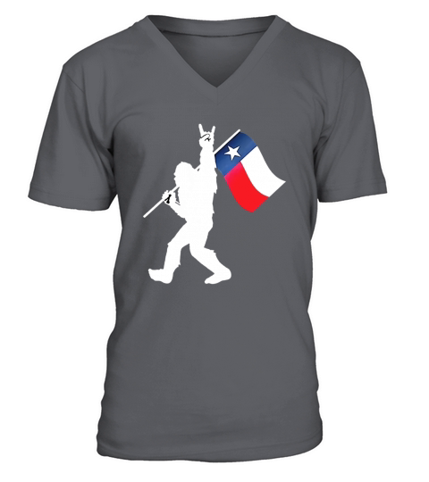 Bigfoot rock and roll texas flag shirt V-Neck T-shirt