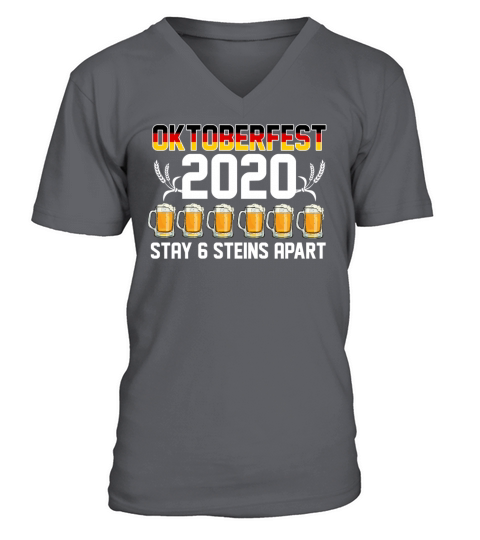 Oktoberfest 2020 6 Stein Apart Beer October Gift Men's V-Neck T-shirt