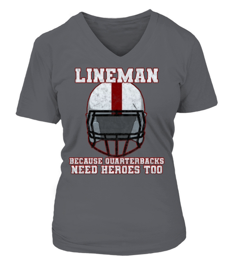 Football Lineman quarterbacks need heroes too Women's V-Neck T-shirt