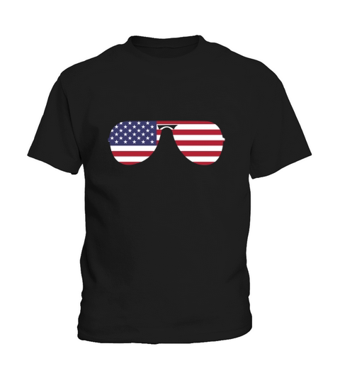 Biden Aviator Sunglasses Patriotic USA Flag Kids T-Shirt