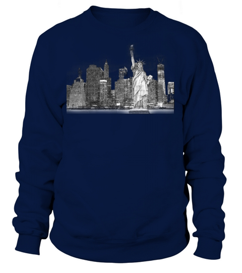 Statue Of Liberty New York Skyline Night Women's Sweatshirt