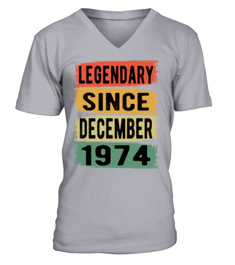 Birthday Retro Legendary December 1974 Men's V-Neck T-shirt