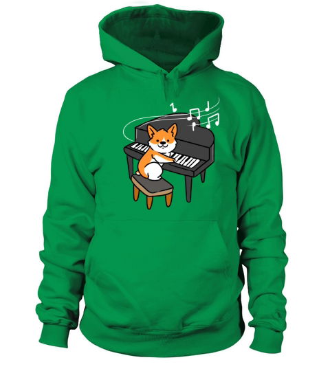 Corgi Playing Piano Women's Hoodie