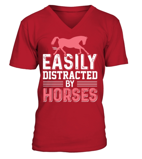 Horse Riding Easily Distracted By Horses Men's V-Neck T-shirt