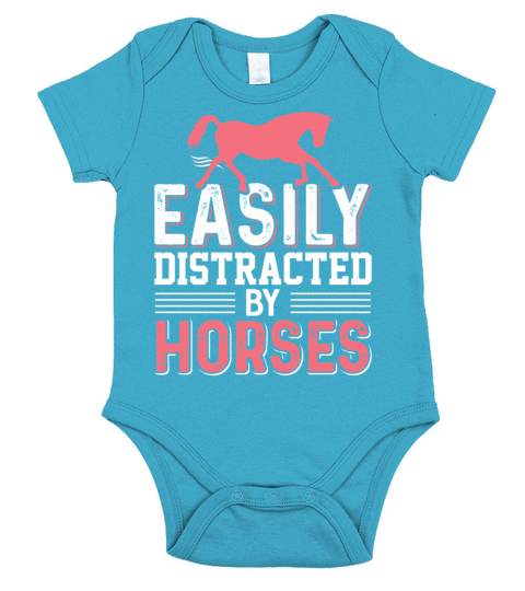 Horse Riding Easily Distracted By Horses Short Sleeve Baby One-Piece