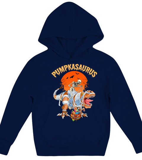 Halloween Pumpkasaurus Dinosaur Pumpkin Kids Hoodie