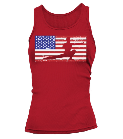 American Flag Vintage USA Flag Acrobatics Gymnast Tank top Woman