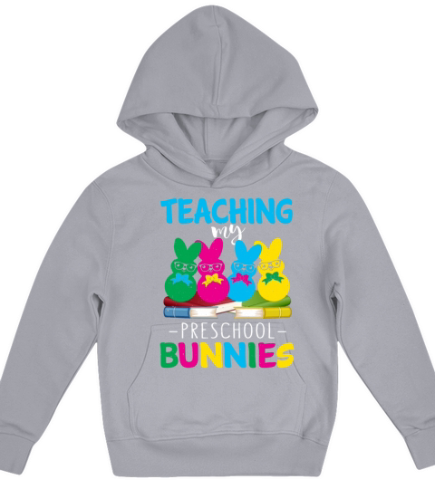 Preschool Teacher Cute Bunny Egg Day Easter Sunday Kids Hoodie