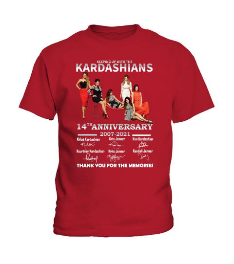 Keeping up with the Kardashians 14th anniversary 2007 2021 thank you for the memories signatures Kids T-Shirt