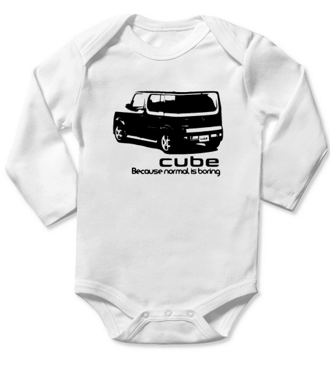 Rear Nissan Cube Because Mormal Is Boring Long Sleeve Baby One-Piece