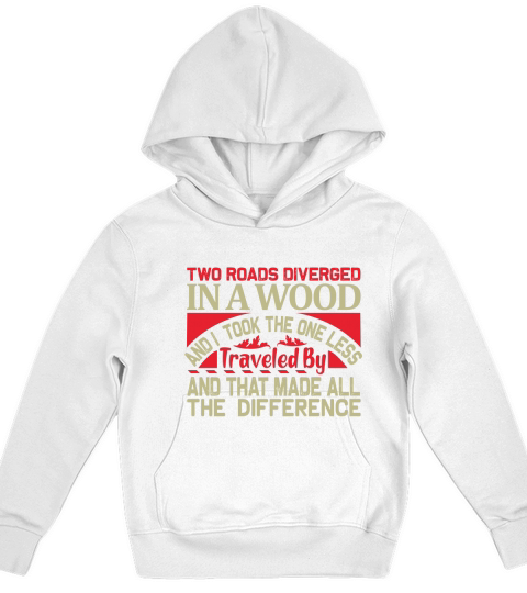 Two roads diverged in a wood Kids Hoodie