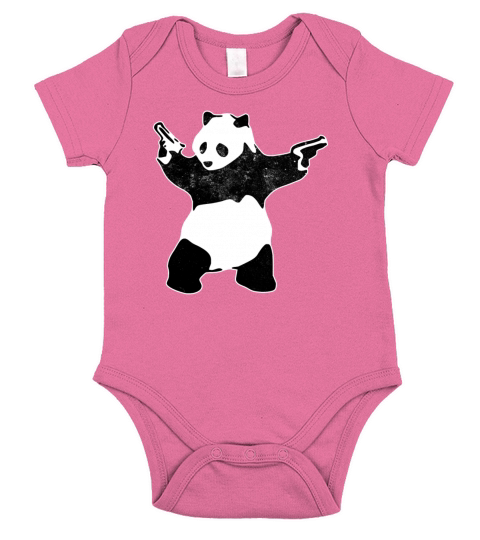 Panda Gun Short Sleeve Baby One-Piece