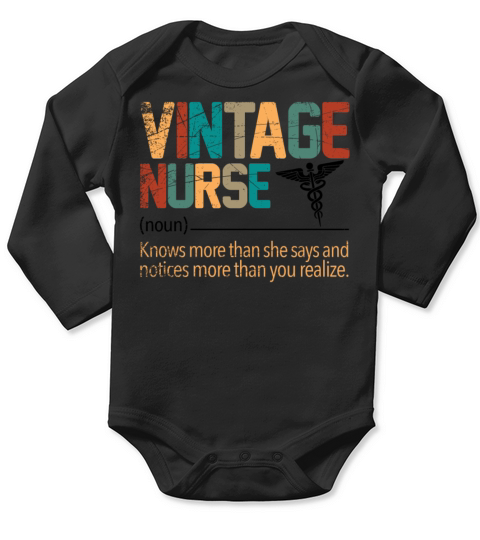 Vintage Nurse Long Sleeve Baby One-Piece