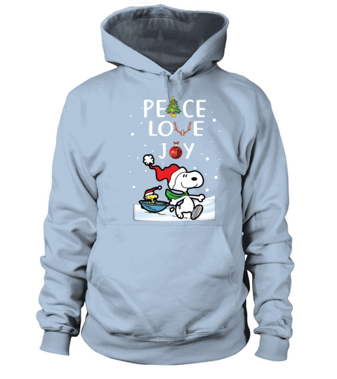Merry Christmas Peanuts Snoopy Peace Love Joy Women's Hoodie