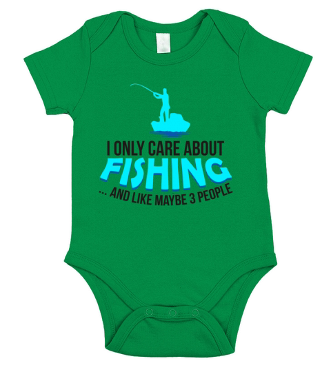 I only care about fishing - Fisherman gift idea Short Sleeve Baby One-Piece