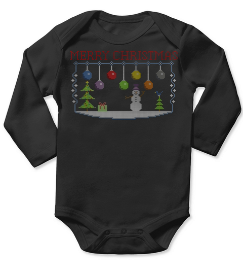 Ugly Christmas Sweater Long Sleeve Baby One-Piece