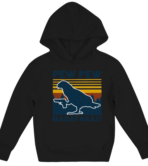Bird pew pew madafakas vintage retro Kids Hoodie