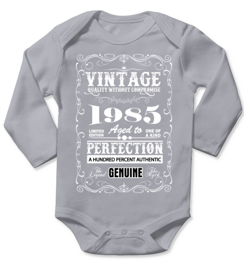 Premium Vintage 1985 Aged To Perfection Long Sleeve Baby One-Piece