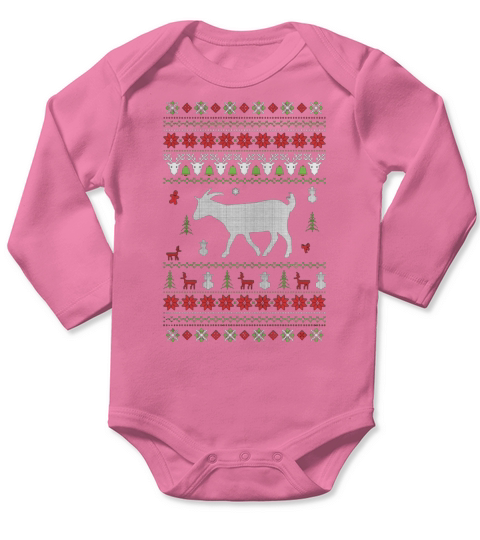 GOAT UGLY CHRISTMAS SWEATER Long Sleeve Baby One-Piece