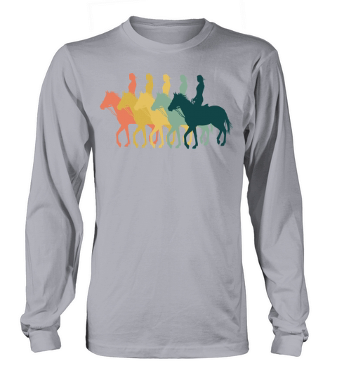 Horse Womens Retro - Female Rider And Horse Women's Long Sleeve