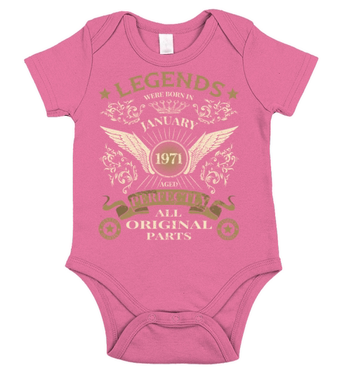 50th Birthday Legends were born in January 1971 Short Sleeve Baby One-Piece