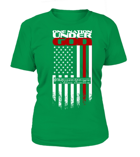 ONE NATION UNDER GOD american flag anthem white Women's T-Shirt