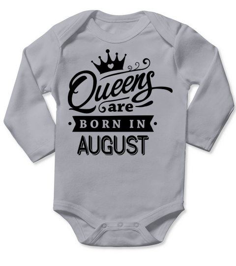 Queens Are Born In August Long Sleeve Baby One-Piece