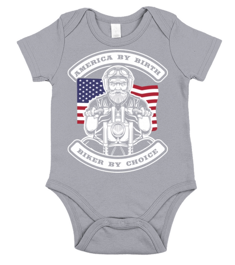 America by birth biker by choice Short Sleeve Baby One-Piece