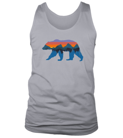 Grizzly Forest Bear Mountain Colorful Proud Bear Men's Tank Top