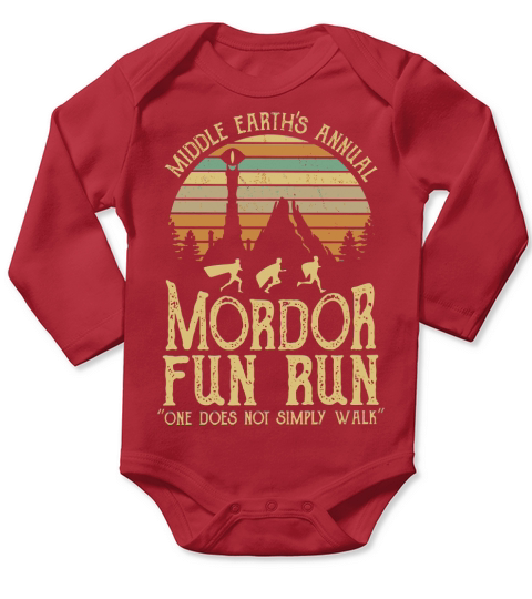 Spl Sunset middle earth’s annual mordor fun run one does not simply walk Long Sleeve Baby One-Piece