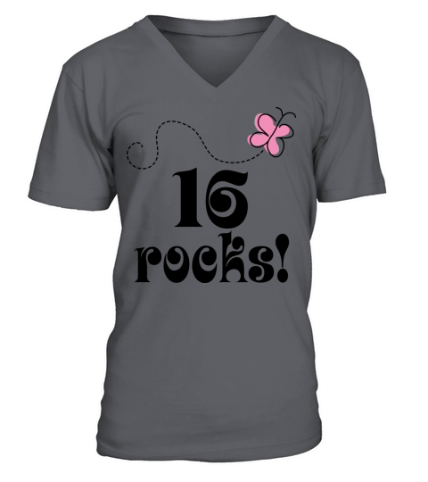 16th Birthday 16 Rocks Men's V-Neck T-shirt