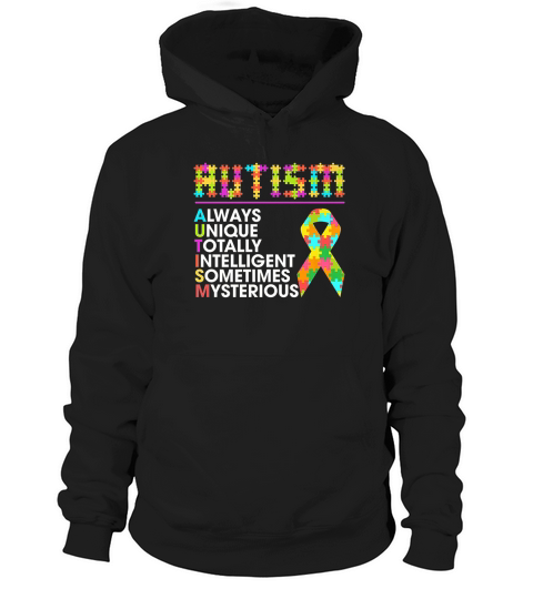 Encouraging Autism Awareness Puzzle Piece Ribbon ASD Hoodie Unisex