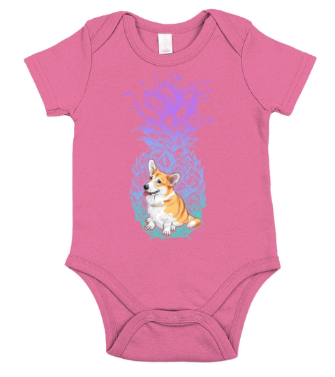 Pineapple Corgi Shirt Best Birthday Gift For Short Sleeve Baby One-Piece