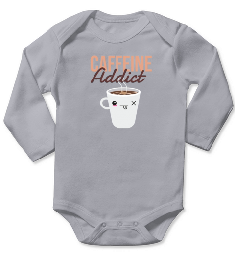 Caffein junky Long Sleeve Baby One-Piece