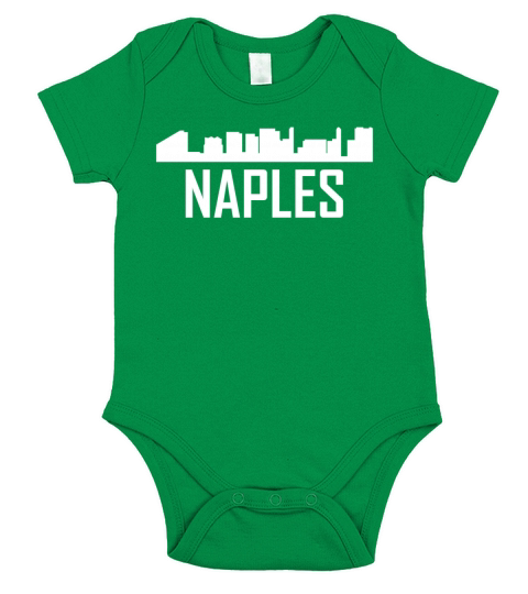 Naples Florida City Skyline Short Sleeve Baby One-Piece