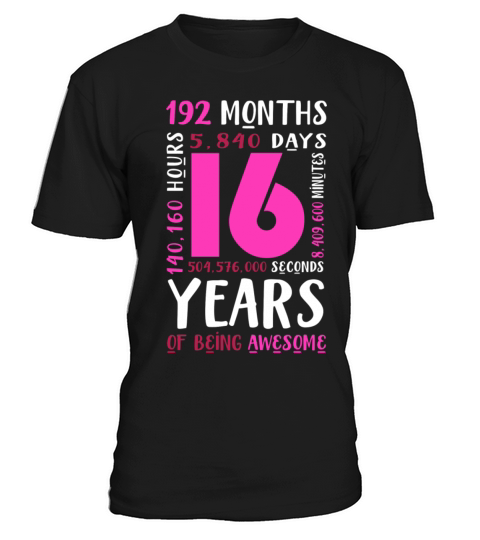 16Th Birthday Shirt Girl Daughter Niece Gift Age 1 Men's T-Shirt